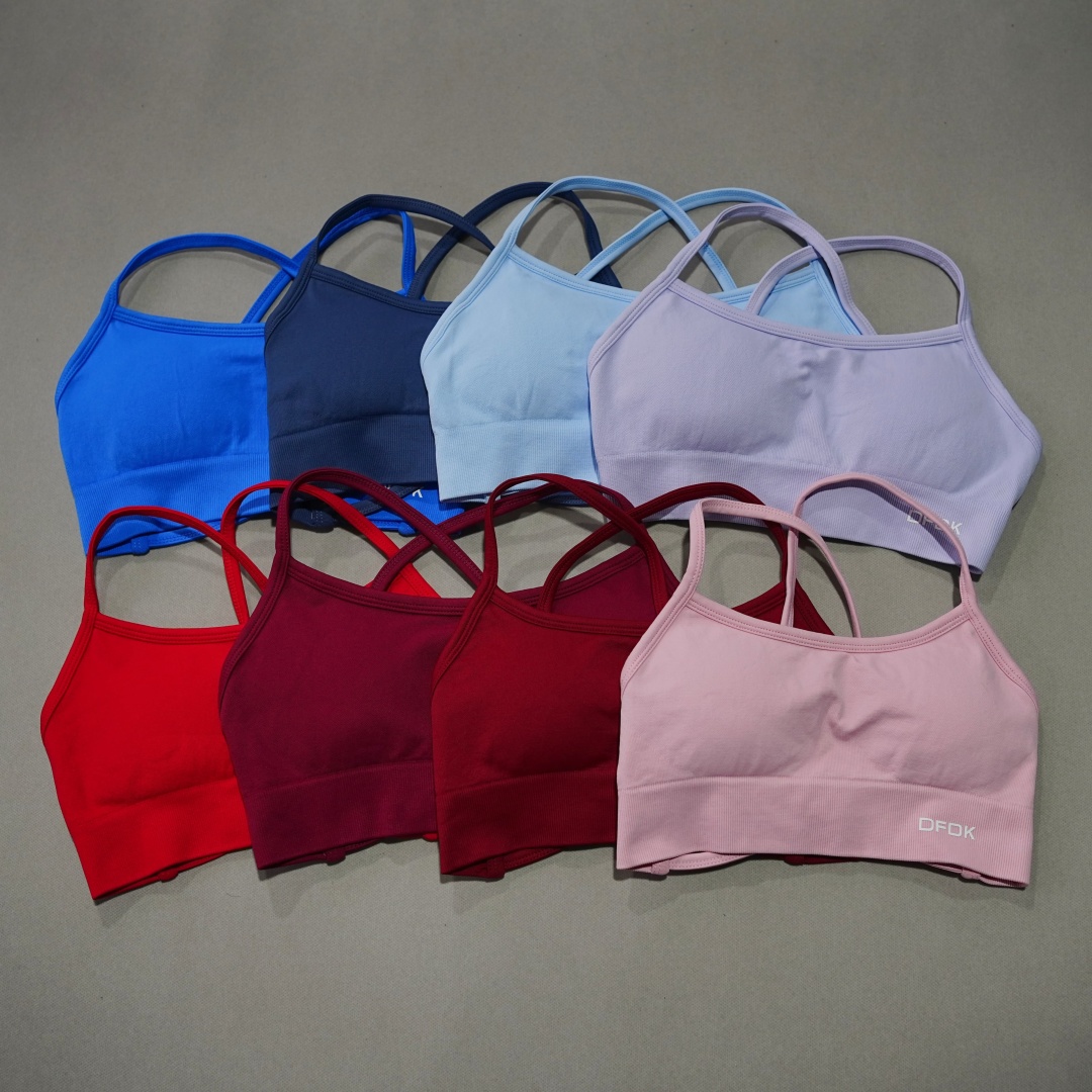 Plunge Bra Push Up - Бесшовный спортивный бюстгальтер DFDK с ребристой