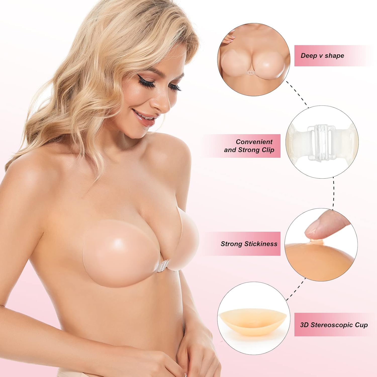 Самоклеящийся бюстгальтер-неви – обзор и цена Push Up Bra Silicone