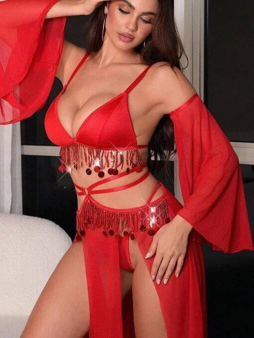 Красный сексуальный костюм для – обзор и цена Sheer Mesh Bra